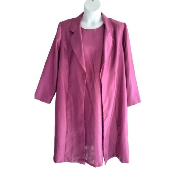 Blair Elegant 2-Piece Pink Open Front Jacket & Dress Suit Set Plus Size 22W - Picture 2 of 10
